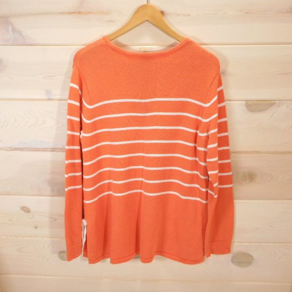 J Jill Women's Size L Tall Sweater Round Neck Long Sleeve Pumpkin Orange - Picture 4 of 8